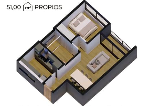 Venta dpto 1 dormitorio en pozo sobre olaechea