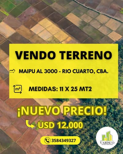 Terreno en venta rio cuarto cba