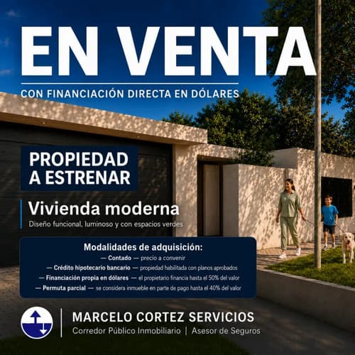 Casa en venta a estrenar financiacion directa en dolares