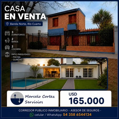 Casa en venta ubicada en banda norte rio cuarto