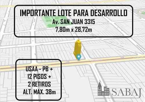 Importante lote sobre av san juan 780m x 2872m
