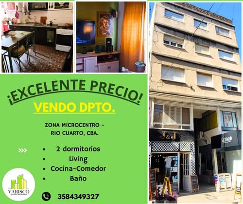 En venta departamento en pleno centro de rio cuarto