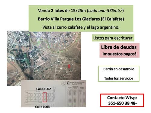 Villa parque los glaciares facilidades por ambos juntos