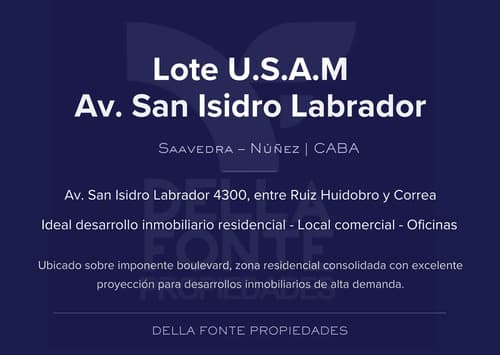 Terreno lote usam av san isidro labrador 4300