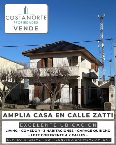 Casa de gran tamano en calle zatti al 800 viedma