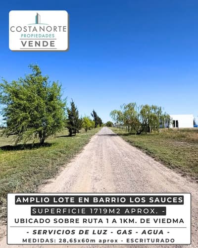 Lote de 1719 m2 en barrio los sauces viedma